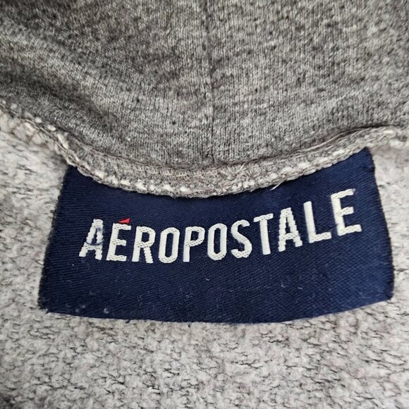 Men's Grey Aeropostale Pullover Long-sleeved Hoodie, L-XL - Picture 5 of 11